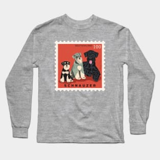 Schnauzer Dogs Postage Stamp Long Sleeve T-Shirt